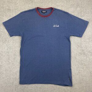 Barney Cools Blue Casual Cotton Crew Neck Short Sleeve Tee T Shirt Mens Medium M